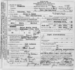 Doctor Snook's death certificate.