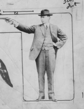 Doctor Snook posed with his pistol circa 1929.