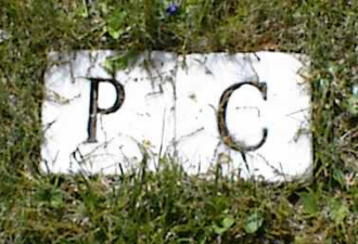 We were not sure if this was some sort of lettering system for cemetery records or the initials of someone buried there.