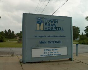 This was the sign that marked the hospital's driveway from Sanitarium Road.