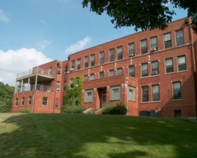 There were balconies on each end with an entry in the center.