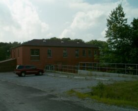One of the utility outbuildings on the grounds.