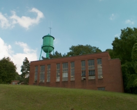 Another view of the utility building and tower.