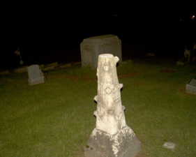 This tree trunk tombstone belonged to William Morlock, who died in 1895 at 67-years-old.