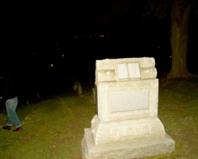 The Floyd family tombstone sat on the hillside.