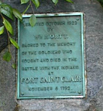 The memorial for the Indian War that took place in this region in 1792.
