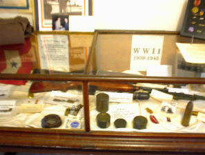 Word War II relics were on display in this case.
