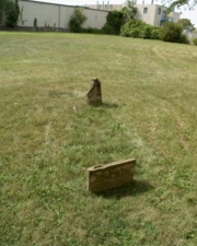 These were a few of the broken tombstones within the cemetery.