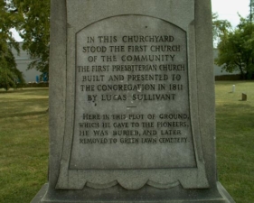 The monument tells the history of the churchyard and its cemetery.