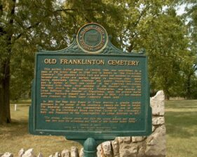 A closer look at the cemetery's historical marker. It has since disappeared.