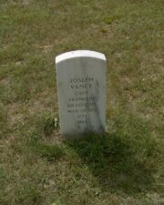 The replacement tombstone of Captain Joseph Vance. He served in the War of 1812.