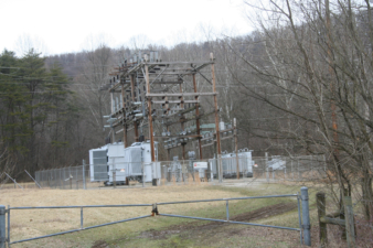 One of the large electrical stations that surround the facility.