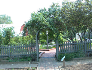 The entrance to the garden behind the home.
