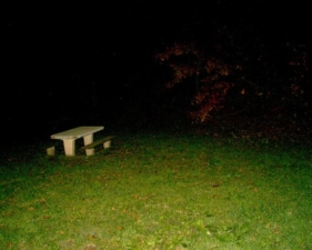 A picnic table was not too far from the path. It would be a decent place to have lunch someday.