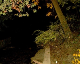 Looking downstream from Ten Pin, all we could see was darkness.