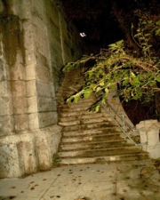 This stairway led from the park to the street above.