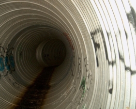 A ghostly homeless man is said to lurk within the tunnel, but we did not see anything.