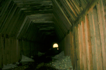 Looking back through the tunnel toward the northwest.