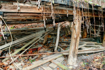 It reminded us of a blacksmithing area, but it was more likely just a tool shed.