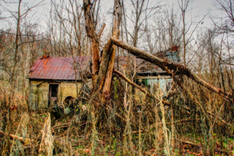 The back side of the larger house.