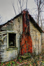 A look at the red brick chimney.
