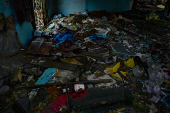 Inside the house was a mess.