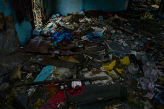 Inside the house was a mess.