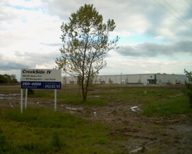 New warehouses had already been built on much of the course. There were a few lots still available for development.