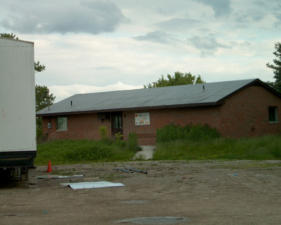 A closer look at the club house shortly before its demise.