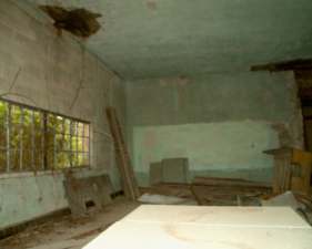 Inside the main room of the school.