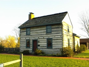 The Groveport Log House as viewed from Wirt Road.
