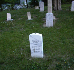 The tombstone of Private Morris Yates. He served in the War of 1812.