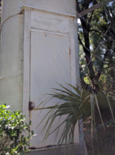 The door at the base of the lighthouse was locked.