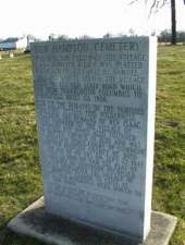 This monument at the cemetery describes the history of the town and its cemetery.