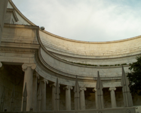 You can just make out the suspended garden above the columns.