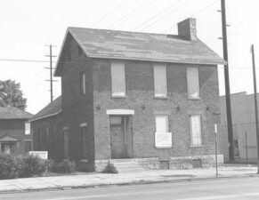 A photo from when the Harrison House stood vacant.