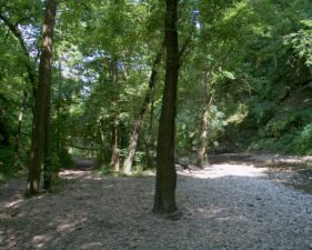 Most of the creek bed is usually dry unless there has been a heavy rain.