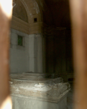 The left portion of the twelve tombs inside the mausoleum.