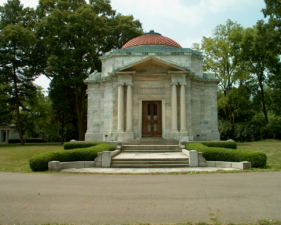 The C.H. Hayden Mausoleum in Green Lawn Cemetery.