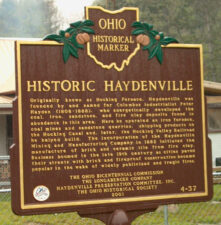 The Ohio Historical Marker in front of the house tells Haydenville's story.