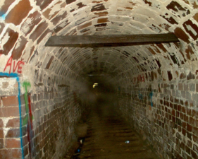 Looking back to the end of the tunnel where we had entered.