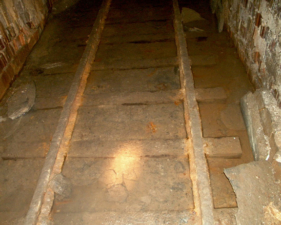The rails were still intact deeper inside the tunnel.