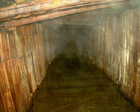 This end of the tunnel was flooded and only went about 25 feet before the collapse.