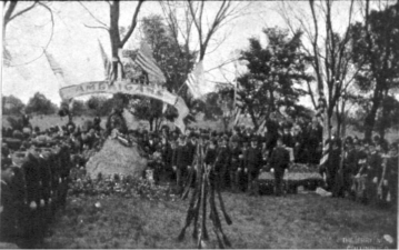 A photo from a memorial service held at the cemetery on June 3, 1897.