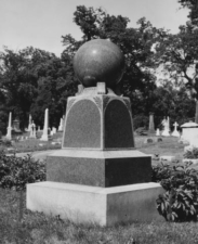 The famous rotating ball of Forest Cemetery as seen in 1953.