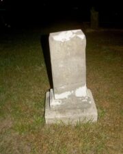 This tombstone was at the center of the cemetery.