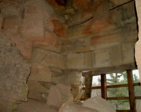 Looking to the front of the furnace from inside.
