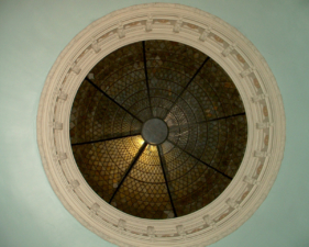This was the stained glass skylight at the top of the rotunda.