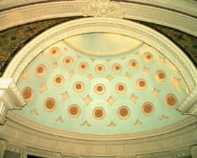 The magnificent detail of the domed ceiling.