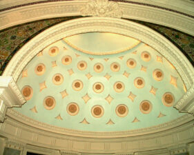 The magnificent detail of the domed ceiling.